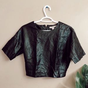 F21 Faux Leather Top